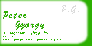 peter gyorgy business card