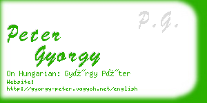 peter gyorgy business card